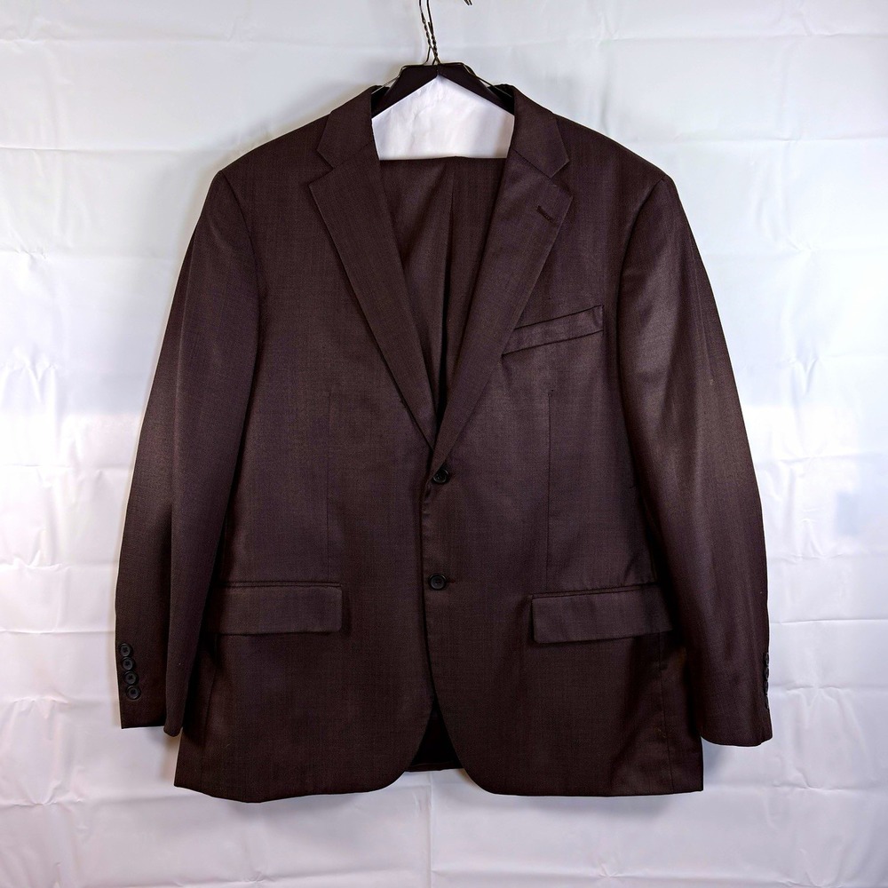 Dockers Brown 2-Piece Suit 44S Jacket 38x30 Pants Single-Breasted Poly/Rayon 473